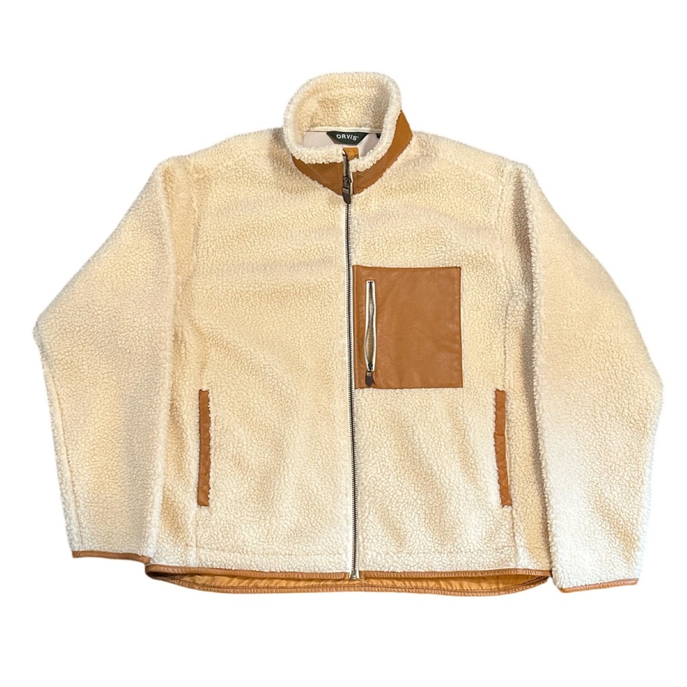 ORVIS Stowe Sherpa/Leather Trim Full-Zip